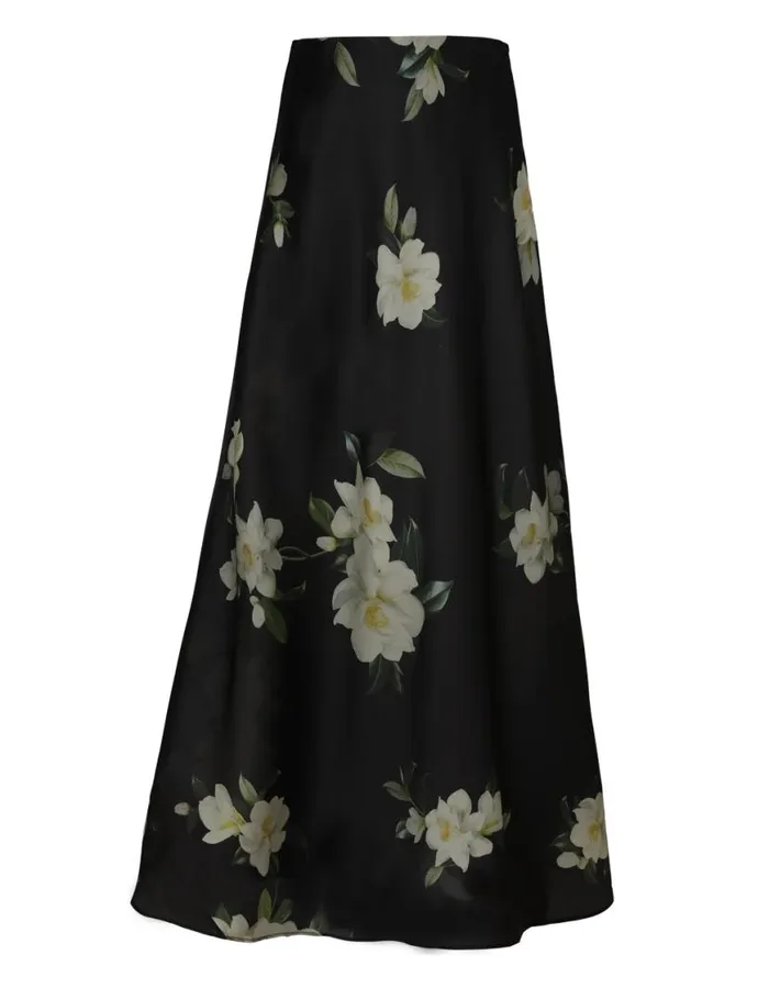 Zimmermann Clothing Harmony Flare Skirt Black Magnolia 8211 Women