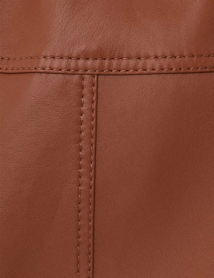 Zimmermann Clothing Harmony Leather Short Toffee 8211 Women