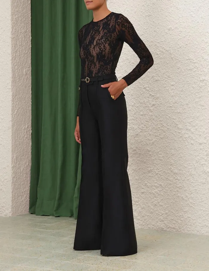 Zimmermann Clothing Natura Flare Leg Pant Black 8211 Women