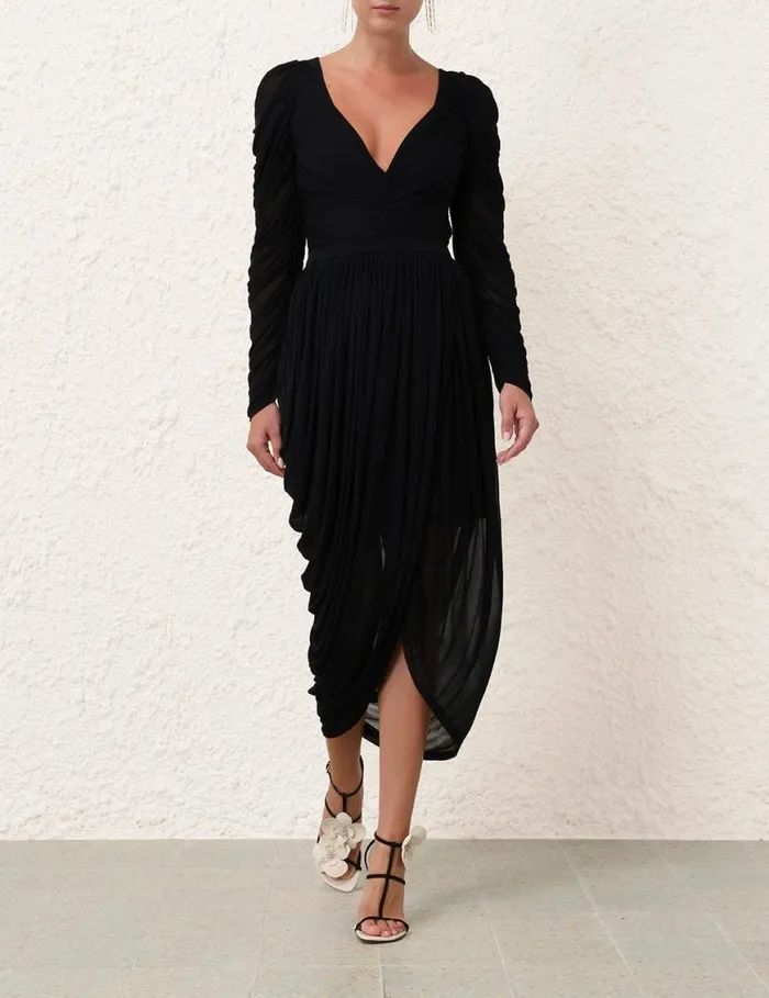 Zimmermann Clothing Natura Jersey Draped Skirt Black 8211 Women