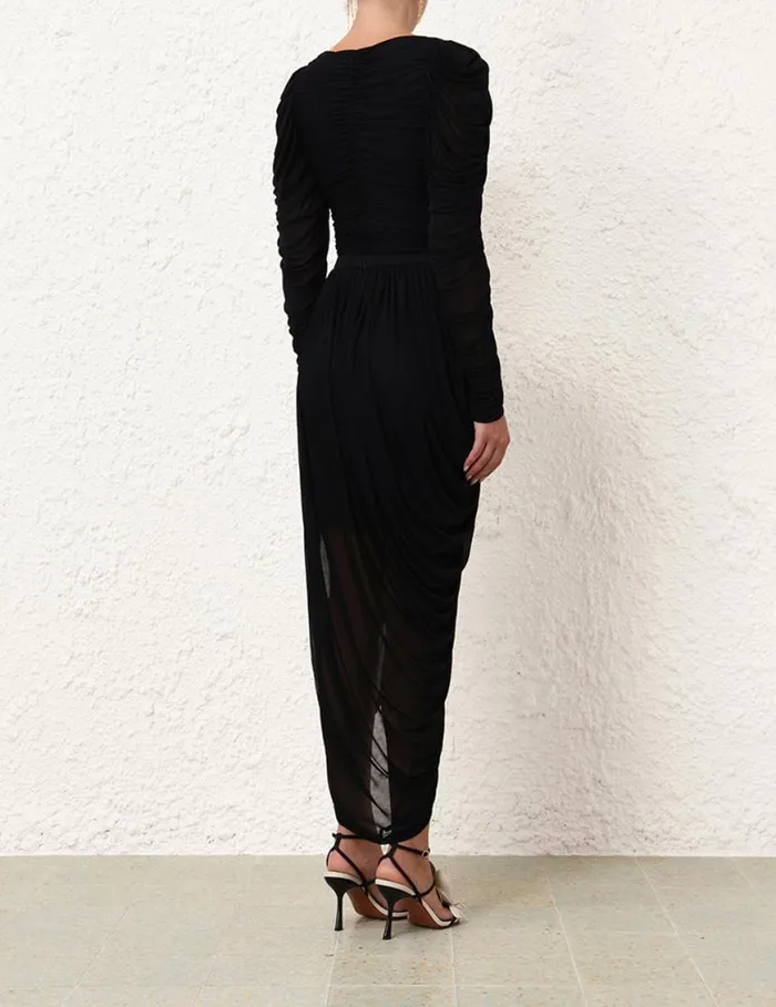 Zimmermann Clothing Natura Jersey Draped Skirt Black 8211 Women