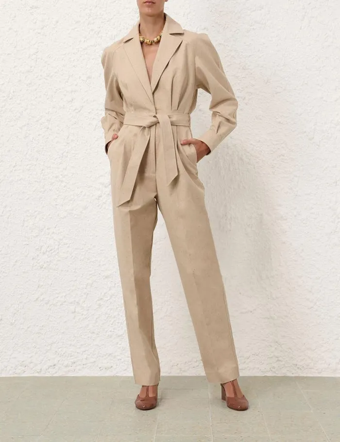 Zimmermann Clothing Natura Melange Jumpsuit Natural 8211 Women