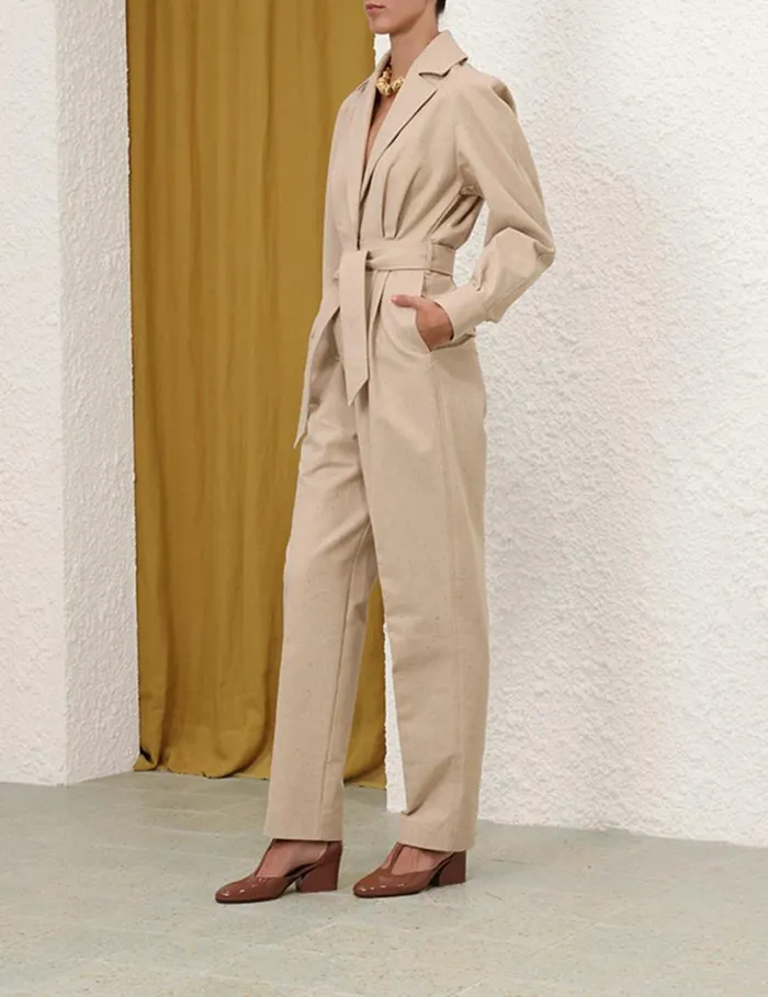 Zimmermann Clothing Natura Melange Jumpsuit Natural 8211 Women