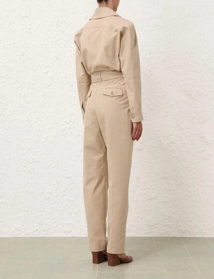 Zimmermann Clothing Natura Melange Jumpsuit Natural 8211 Women