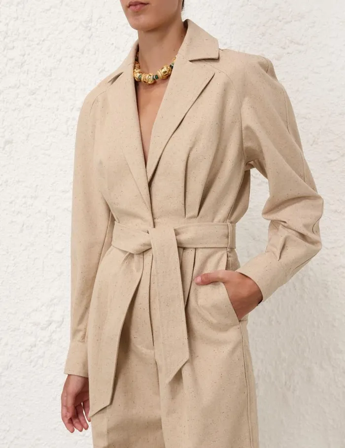 Zimmermann Clothing Natura Melange Jumpsuit Natural 8211 Women