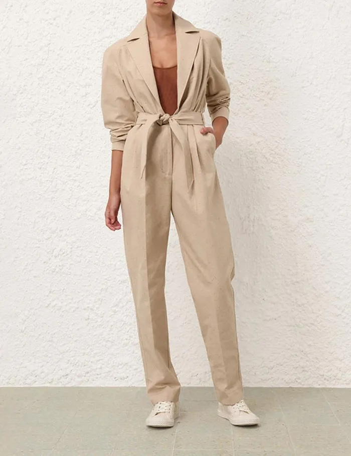 Zimmermann Clothing Natura Melange Jumpsuit Natural 8211 Women