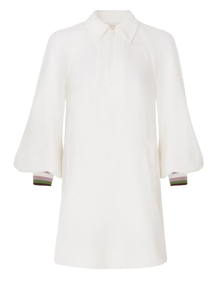 Zimmermann Clothing Natura Textured Jersey Dress Ivory 8211 Women