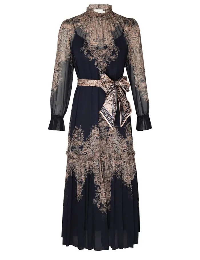 Zimmermann Clothing Natura Tubular Midi Navy Paisley 8211 Women