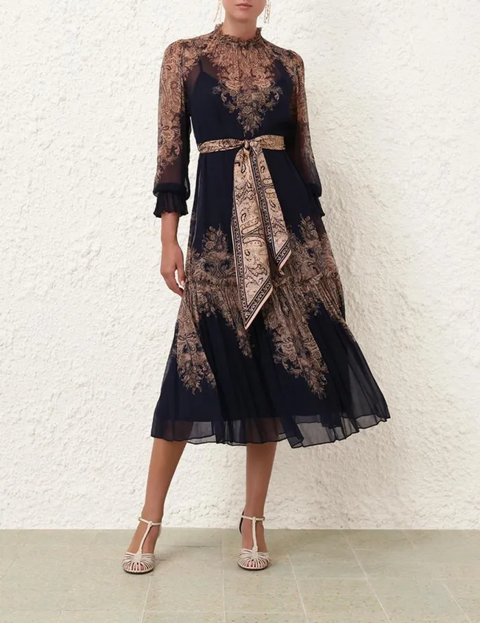 Zimmermann Clothing Natura Tubular Midi Navy Paisley 8211 Women