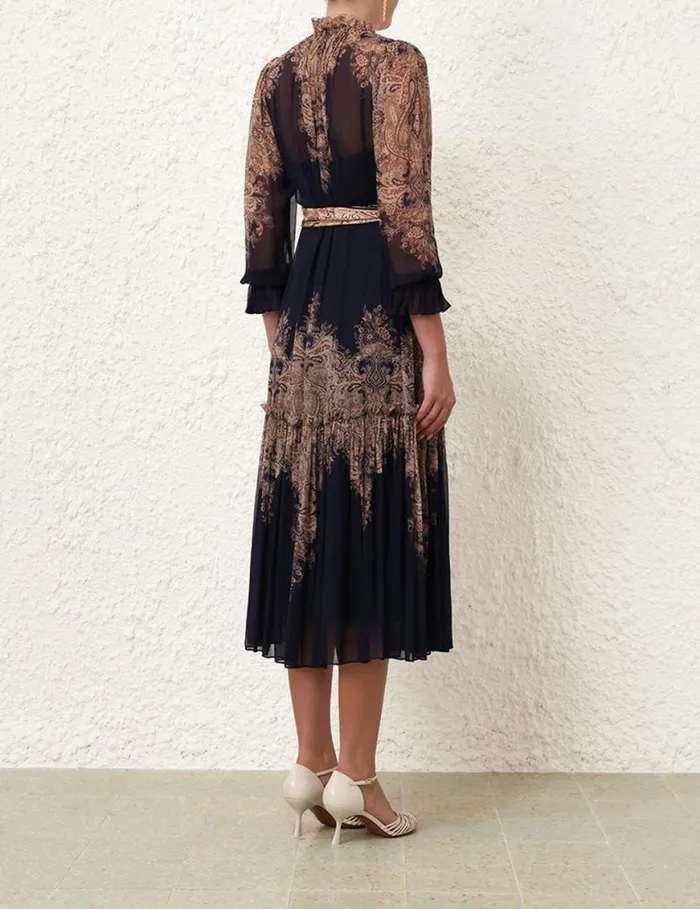Zimmermann Clothing Natura Tubular Midi Navy Paisley 8211 Women
