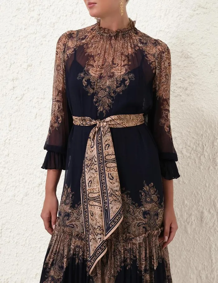 Zimmermann Clothing Natura Tubular Midi Navy Paisley 8211 Women