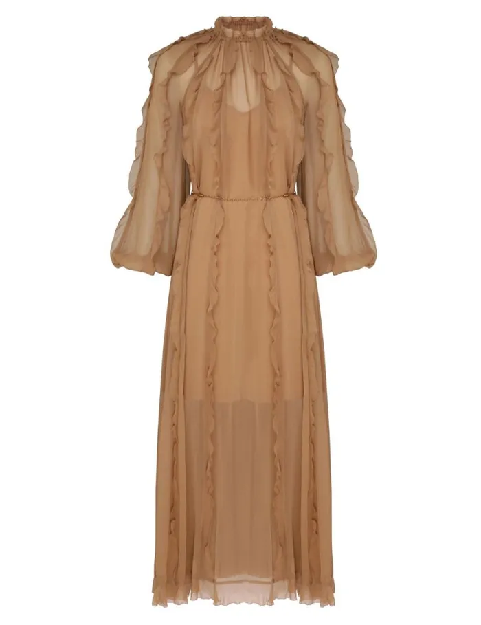 Zimmermann Clothing Tranquillity Billow Midi Tan 8211 Women