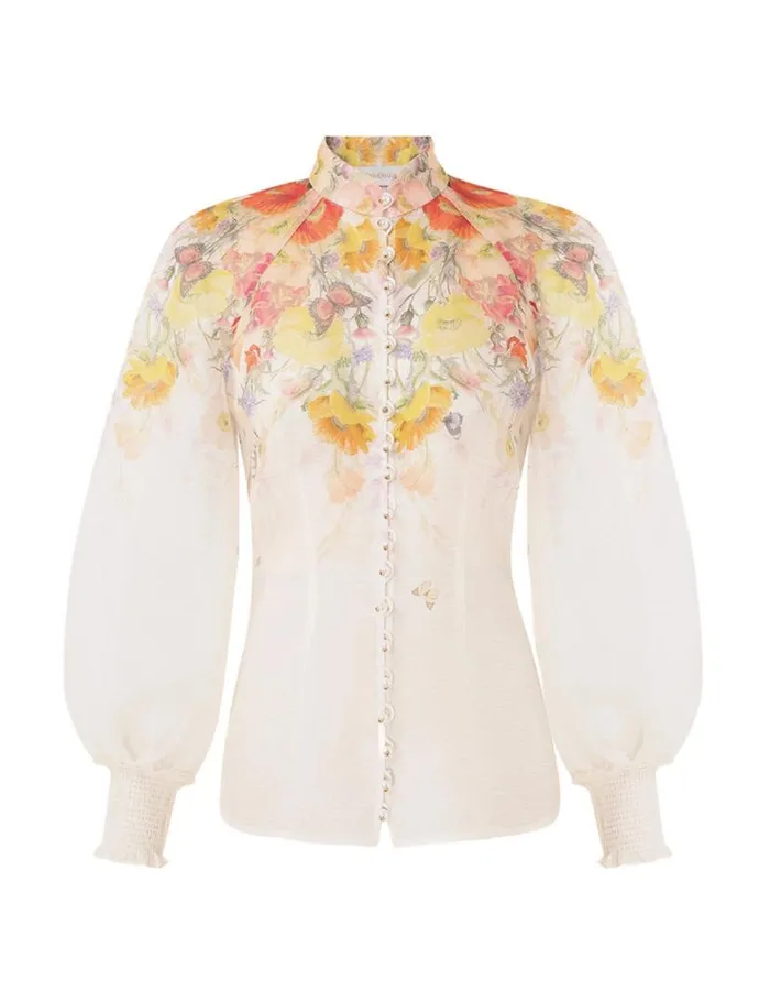 Zimmermann Clothing Tranquillity Blouse Red Butterflies 8211 Women