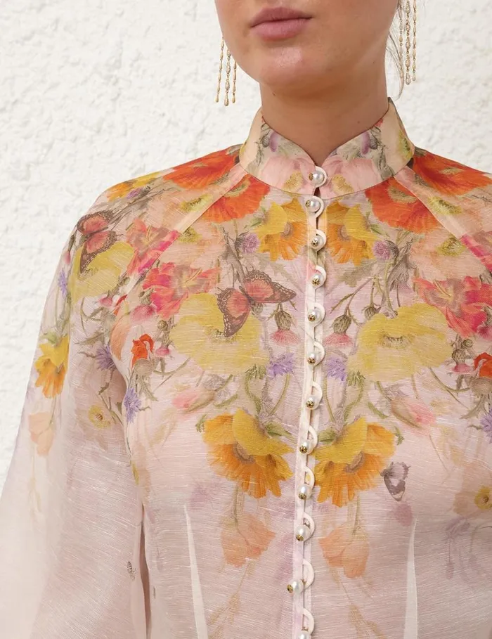 Zimmermann Clothing Tranquillity Blouse Red Butterflies 8211 Women