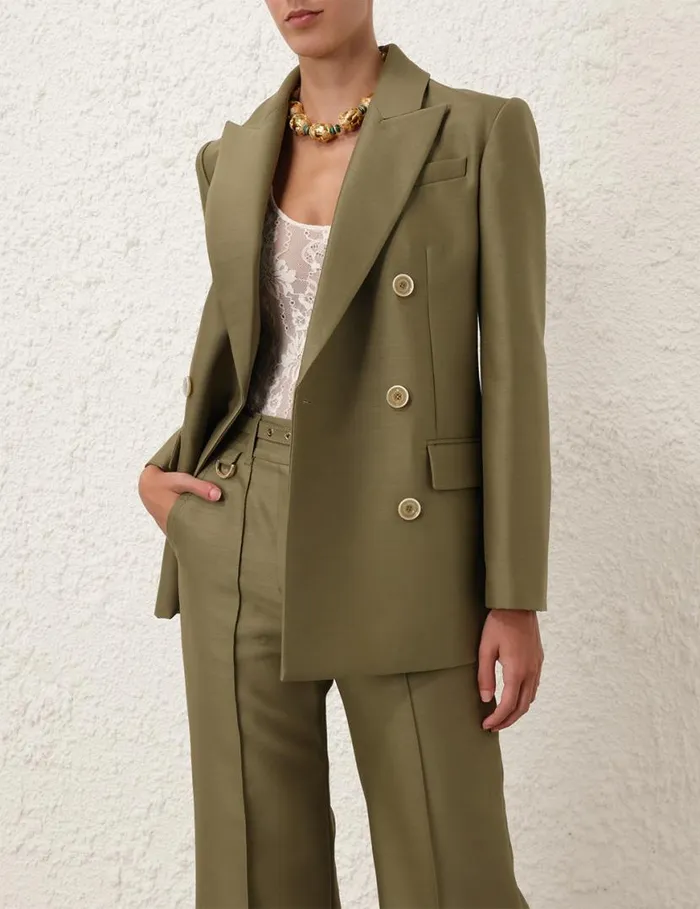 Zimmermann Clothing Tranquillity Flare Leg Pant Light Olive 8211 Women