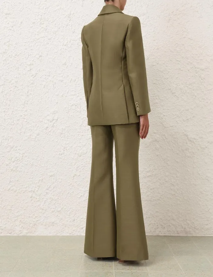 Zimmermann Clothing Tranquillity Flare Leg Pant Light Olive 8211 Women