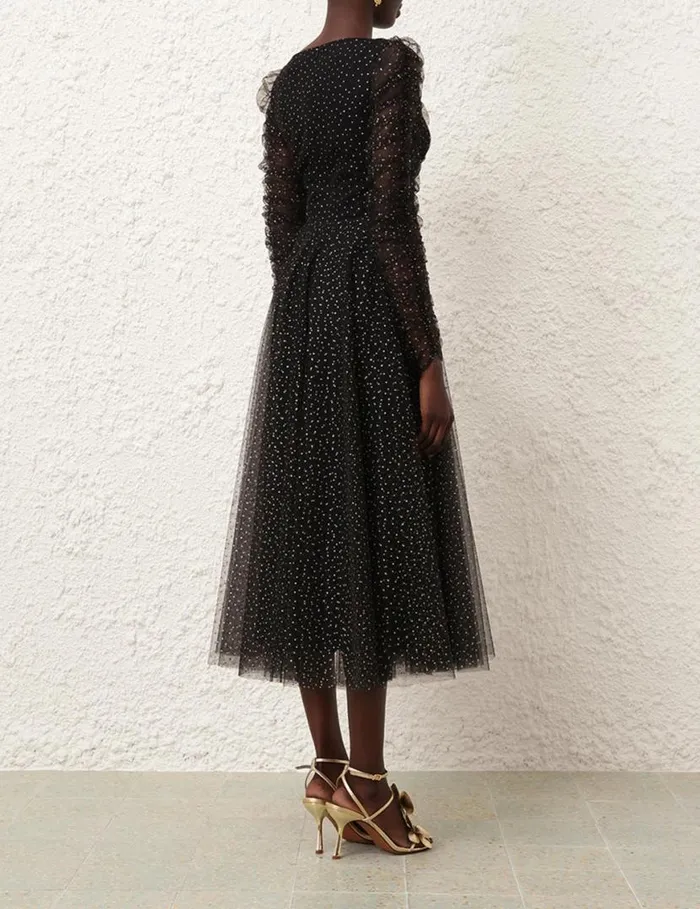 Zimmermann Clothing Tulle Ballet Dress Blackgold Dot 8211 Women