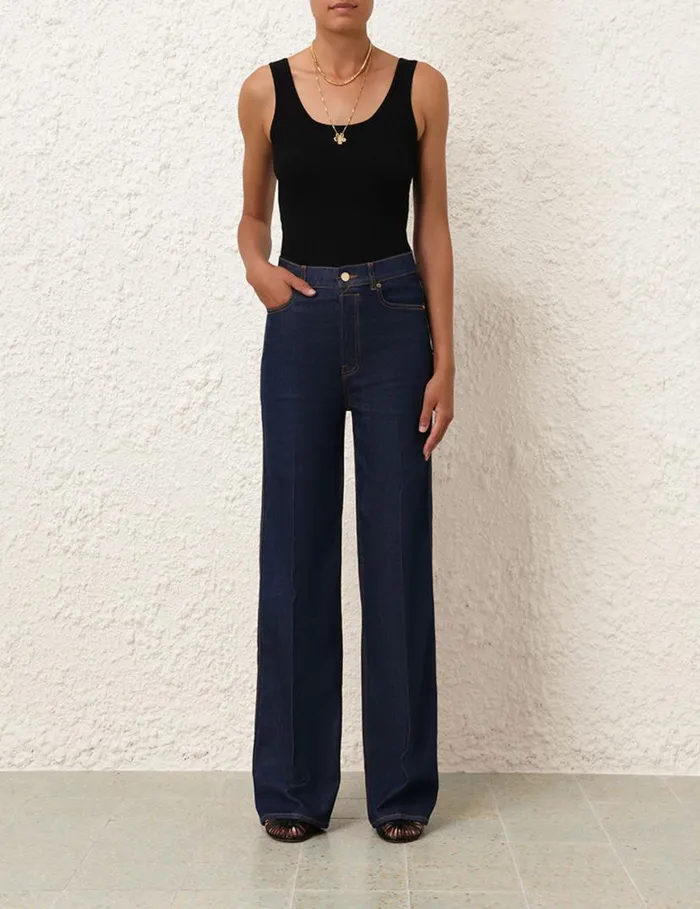 Zimmermann Denim Wide Straight Jean Ink 8211 Women