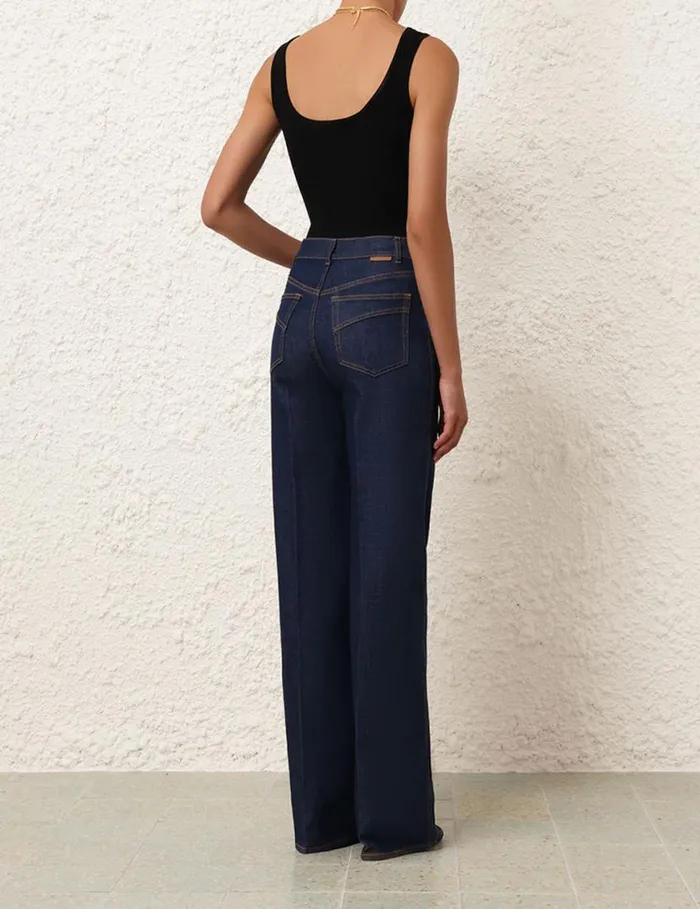 Zimmermann Denim Wide Straight Jean Ink 8211 Women