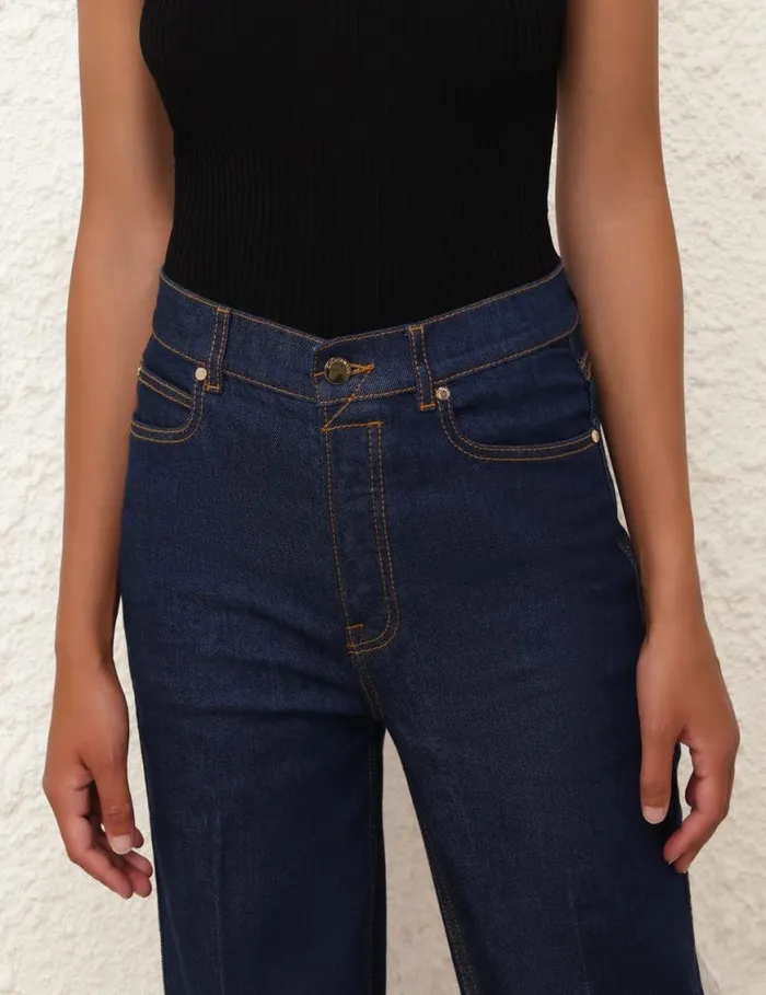 Zimmermann Denim Wide Straight Jean Ink 8211 Women