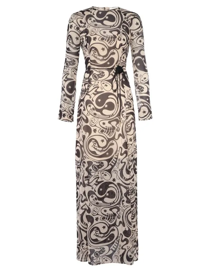 Zimmermann Dresses Matchmaker Sheath Dress Blacktea Abstract Musical 8211 Women