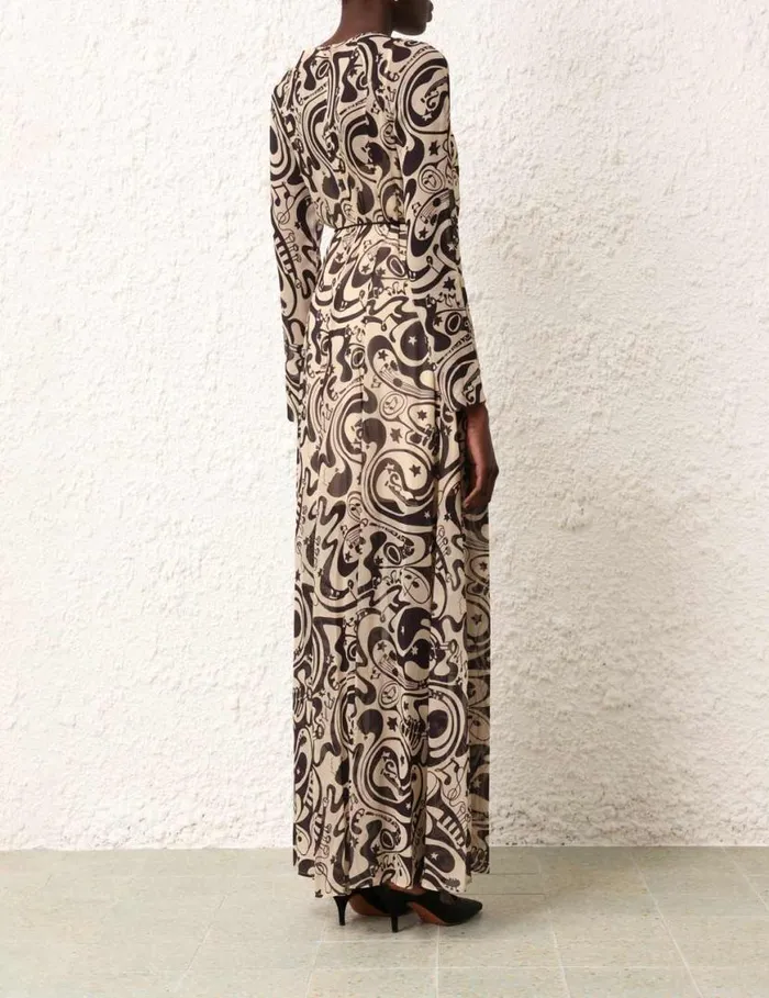 Zimmermann Dresses Matchmaker Sheath Dress Blacktea Abstract Musical 8211 Women