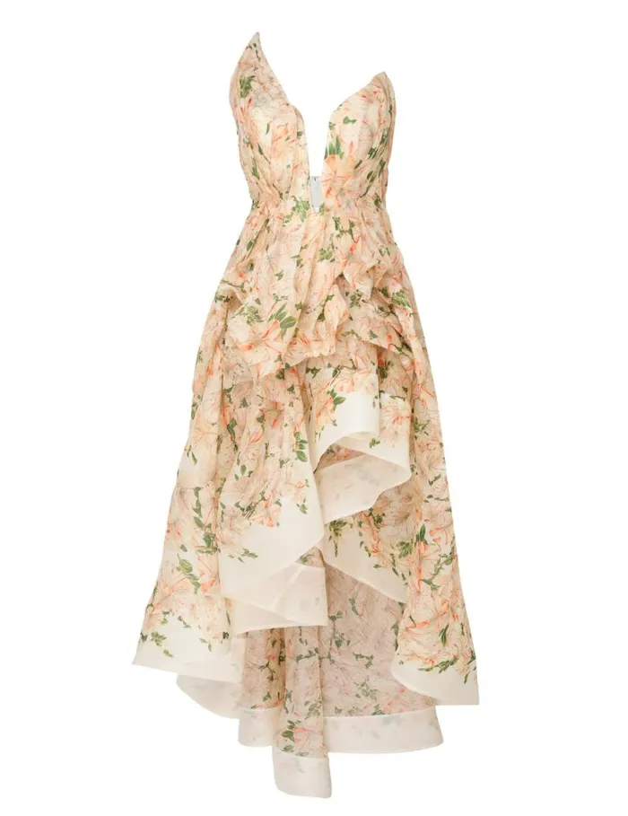 Zimmermann Dresses Natura Draped Midi Dress Coral Azalea 8211 Women