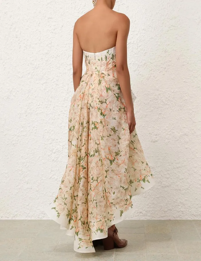 Zimmermann Dresses Natura Draped Midi Dress Coral Azalea 8211 Women