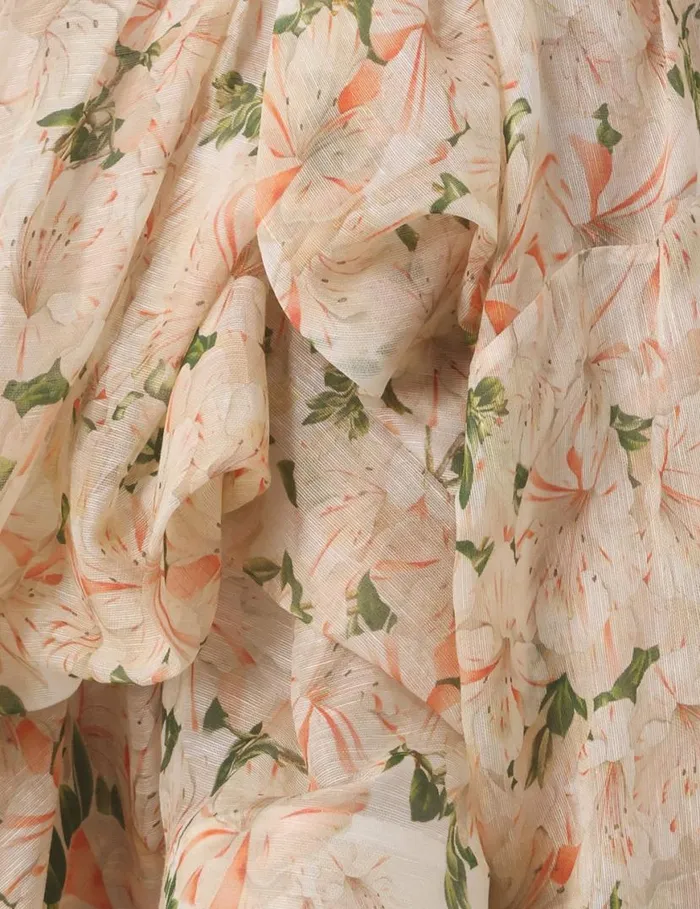 Zimmermann Dresses Natura Draped Midi Dress Coral Azalea 8211 Women