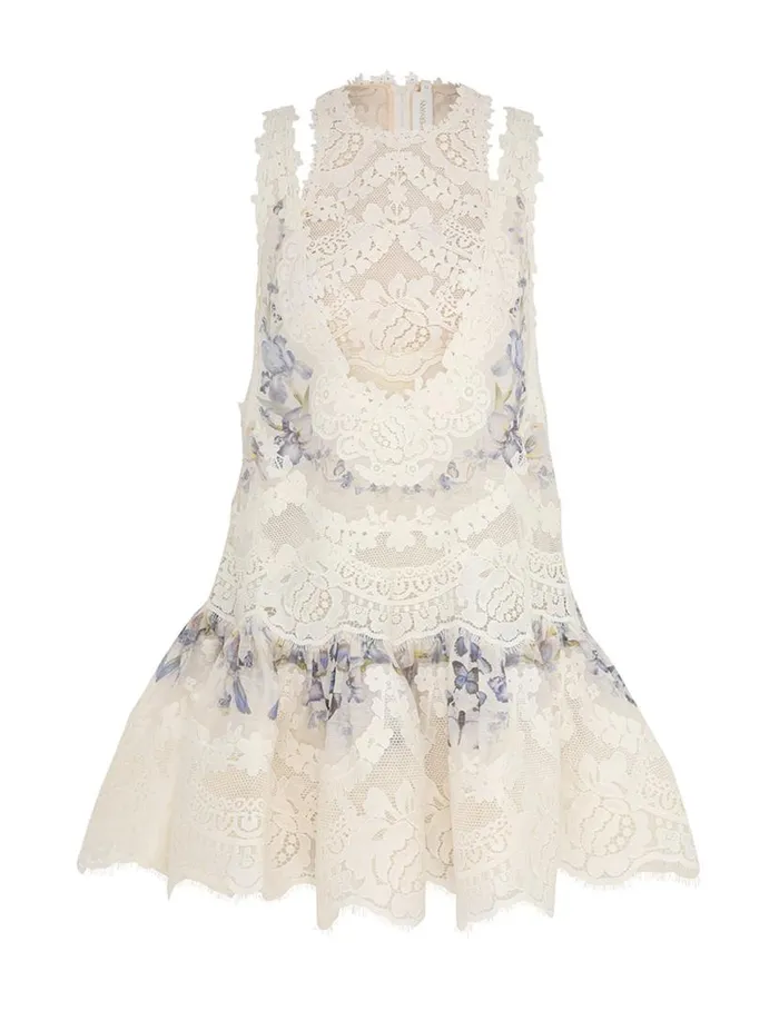 Zimmermann Dresses Natura Lace Patch Mini Iris Mixed Print 8211 Women