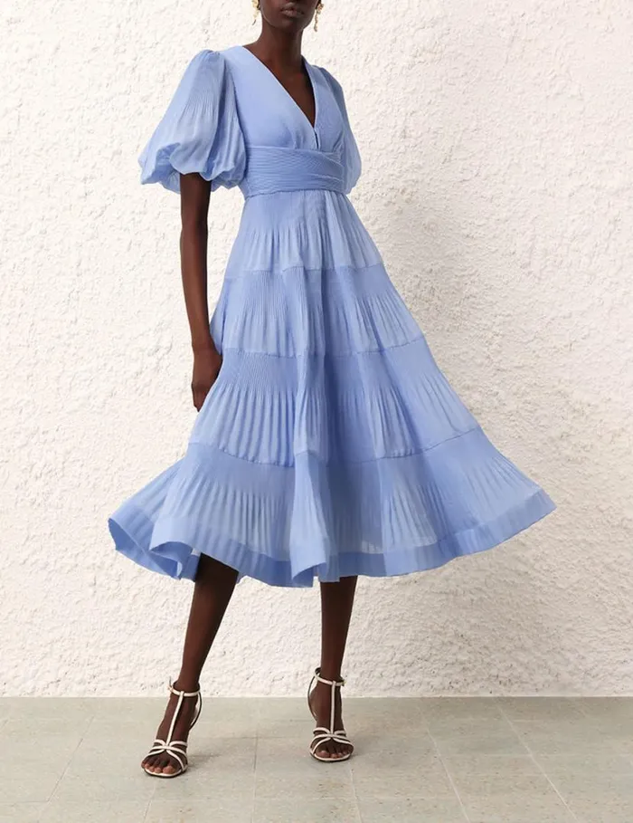 Zimmermann Dresses Pleated Midi Dress Jacaranda 8211 Women