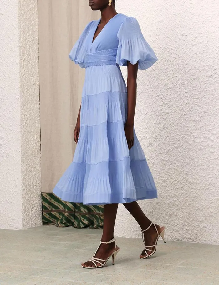 Zimmermann Dresses Pleated Midi Dress Jacaranda 8211 Women