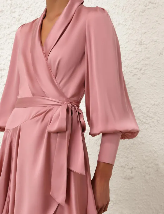 Zimmermann Dresses Silk Wrap Mini Dress Rose 8211 Women
