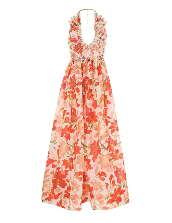 Zimmermann Dresses Tranquillity Feather Dress Red Lily 8211 Women