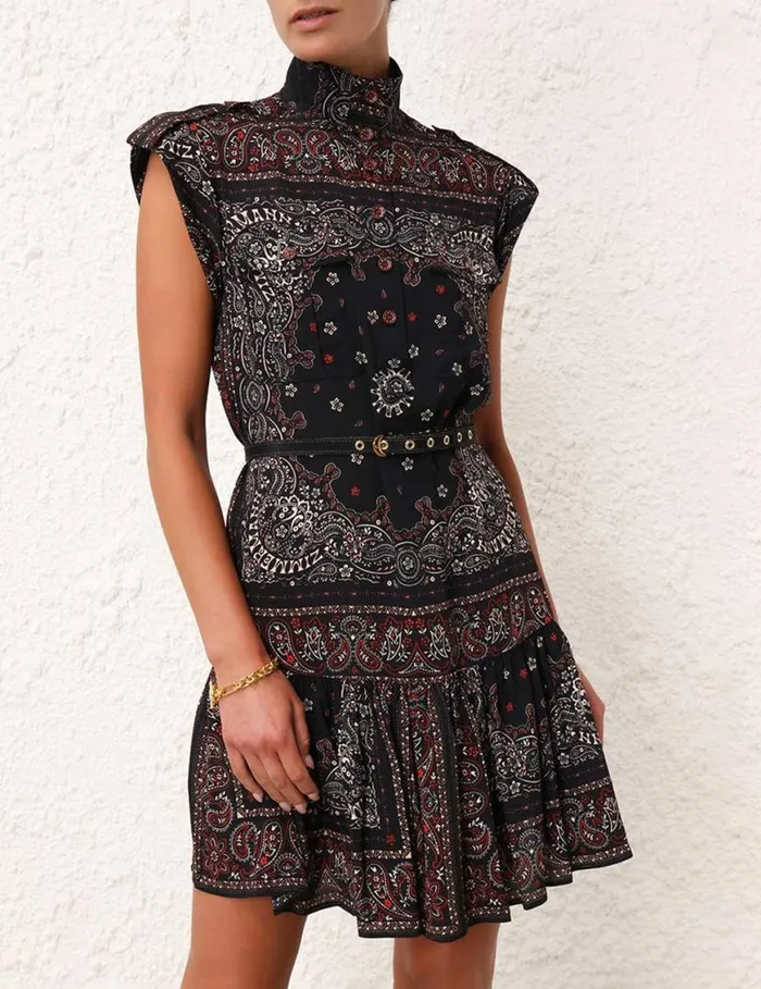 Zimmermann Dresses Utility Mini Dress Black Bandana 8211 Women