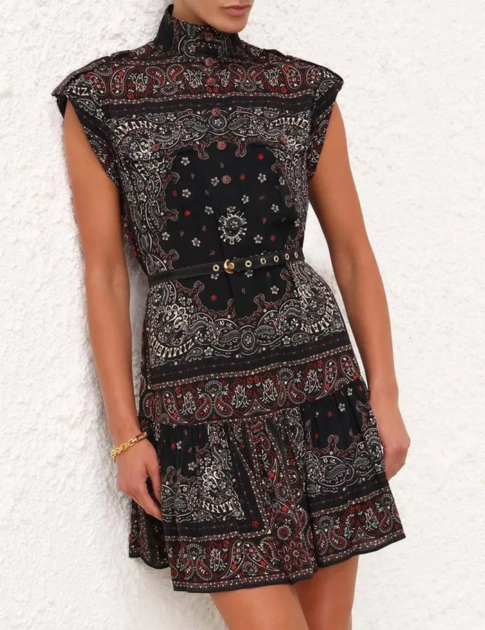 Zimmermann Dresses Utility Mini Dress Black Bandana 8211 Women
