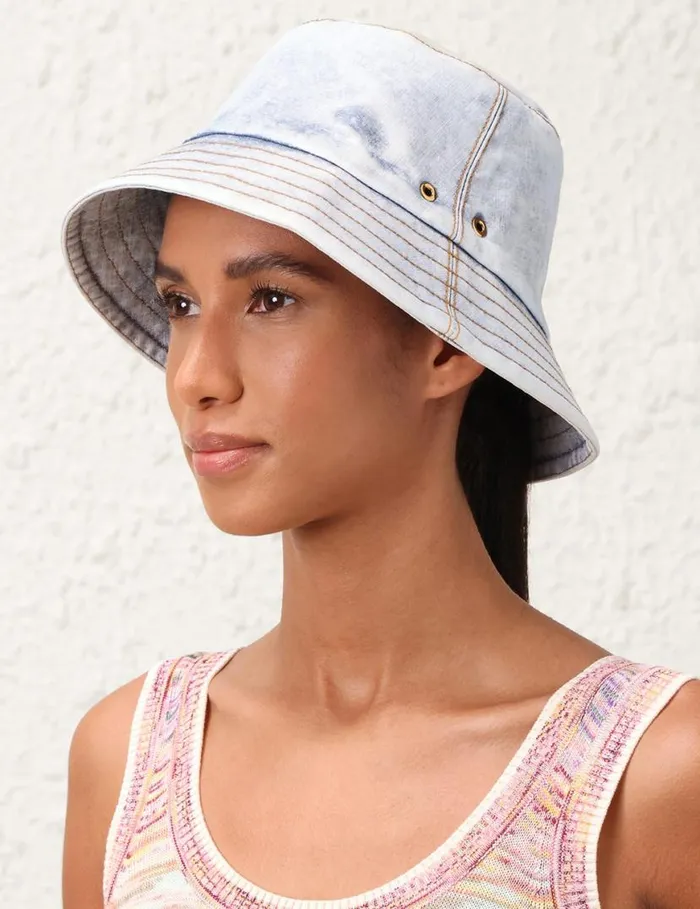 Zimmermann Hats Denim Bucket Hat Denim 8211 Women
