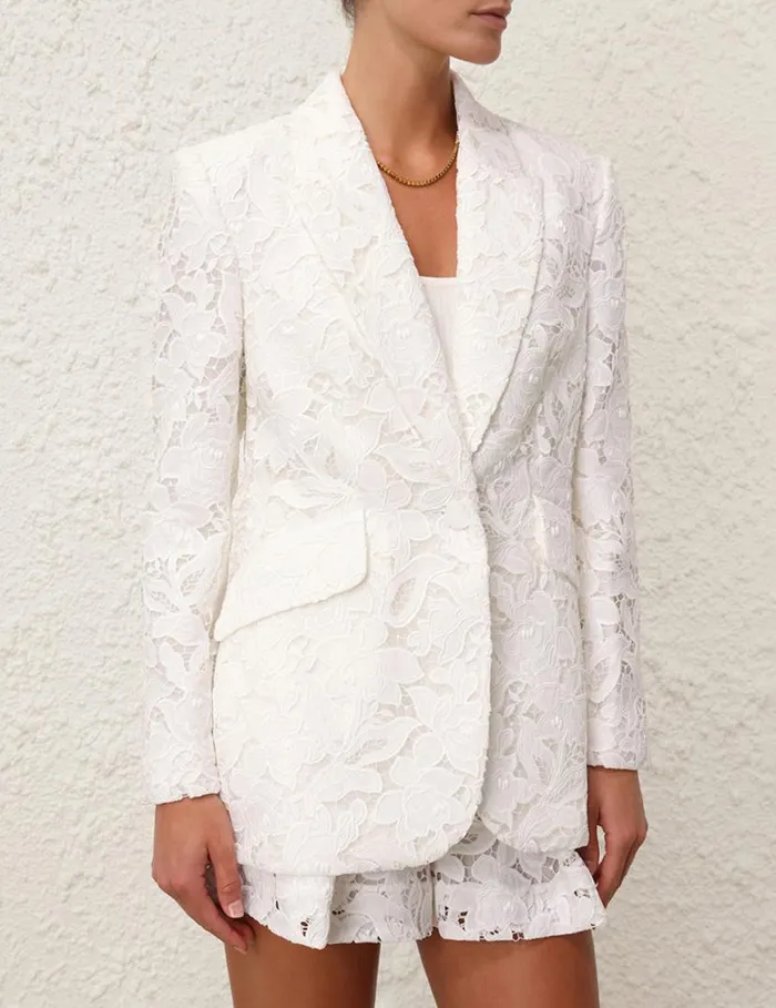 Zimmermann Jackets and Coats Natura Lace Jacket Ivory 8211 Women