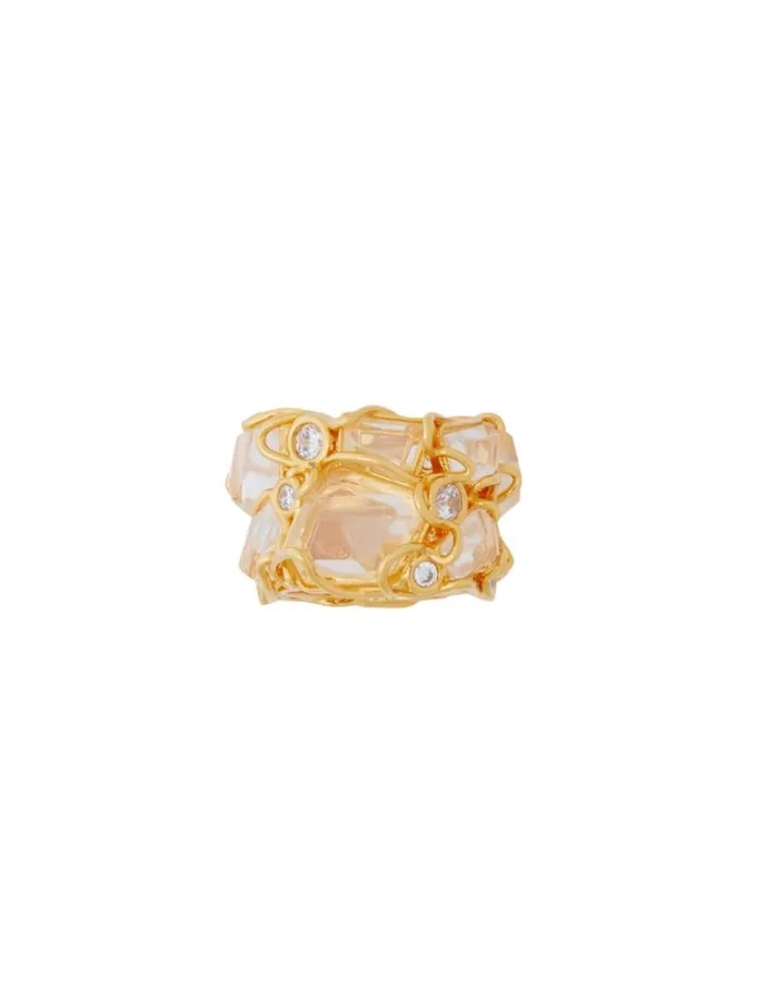 Zimmermann Jewellery Crystal Swirl Ring Goldtransparent Quartz 8211 Women