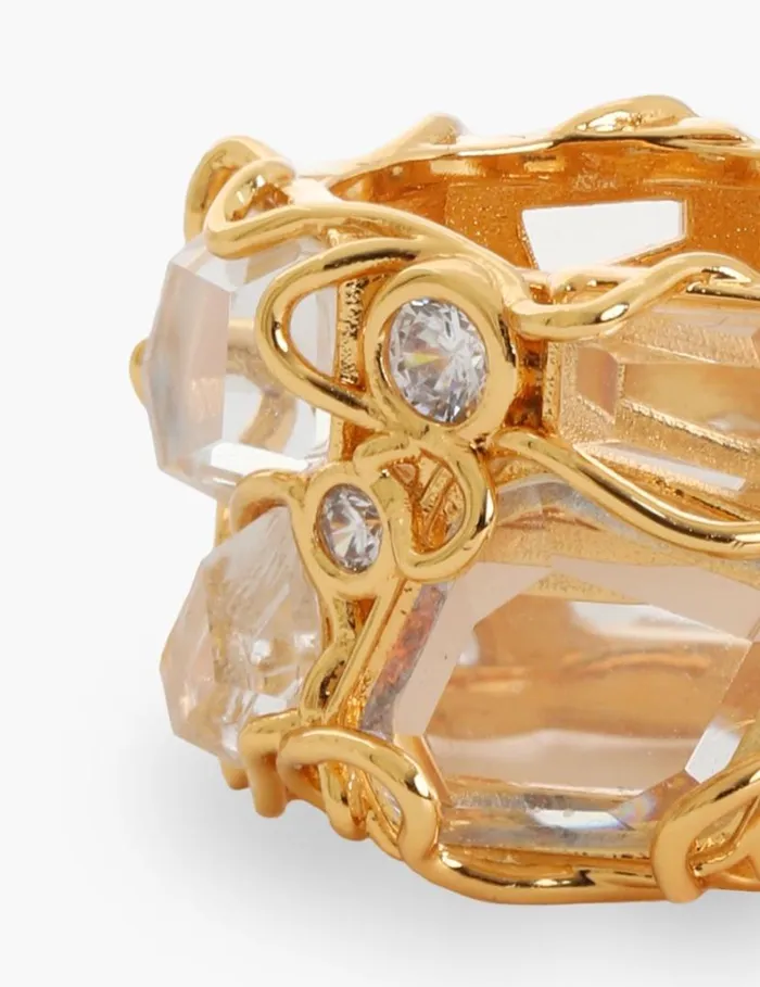Zimmermann Jewellery Crystal Swirl Ring Goldtransparent Quartz 8211 Women