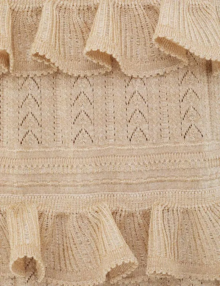 Zimmermann Knitwear Matchmaker Ruffle Midi Gold Lurex 8211 Women
