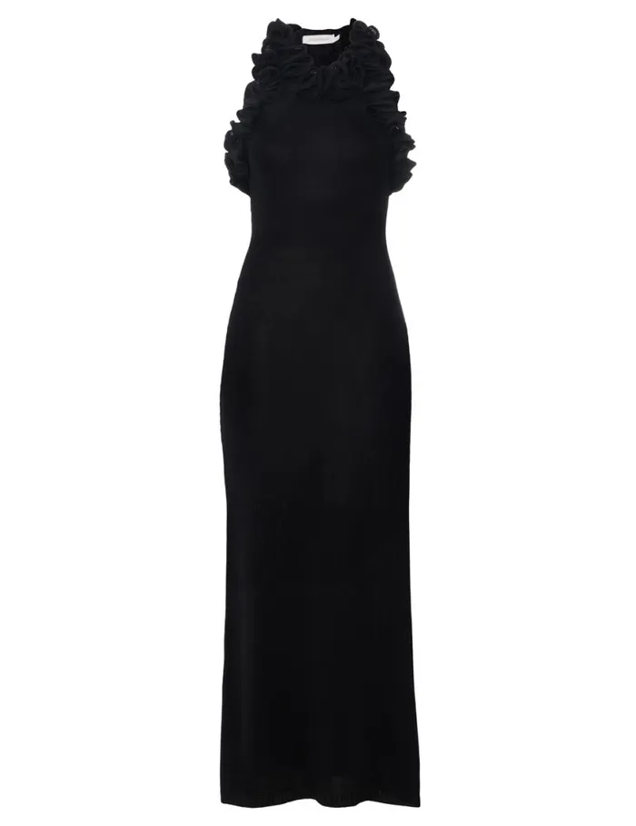 Zimmermann Knitwear Matchmaker Ruffle Neck Midi Black 8211 Women