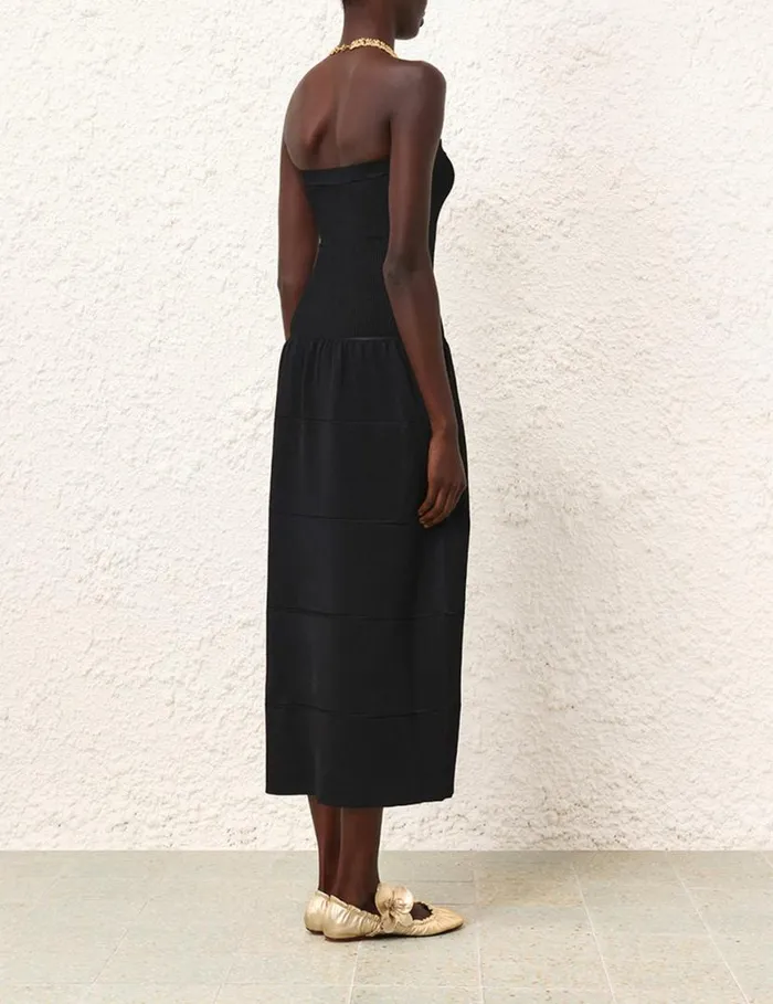 Zimmermann Knitwear Natura Panelled Midi Dress Black 8211 Women