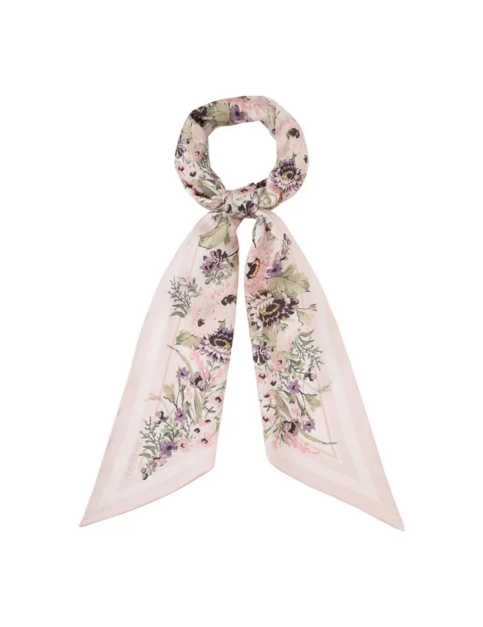Zimmermann Scarves Printed Silk Neck Scarf Cream Multi Floral 8211 Women
