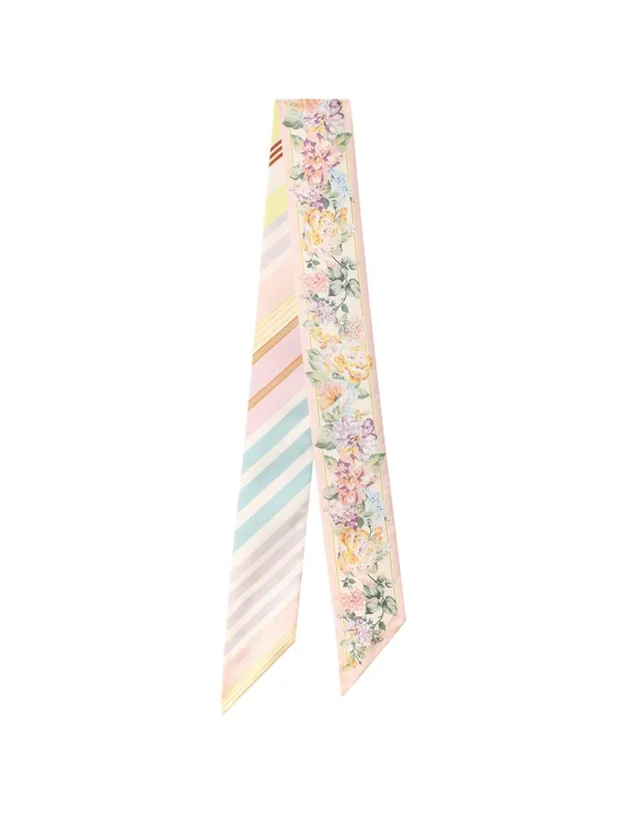 Zimmermann Scarves Printed Silk Ribbon Scarf Multi Watercolour Floral 8211 Women