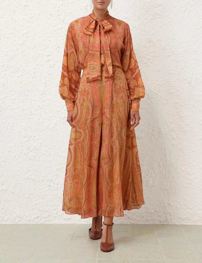 Zimmermann Shorts and Pants Tranquillity Flared Culottes Red Paisley 8211 Women
