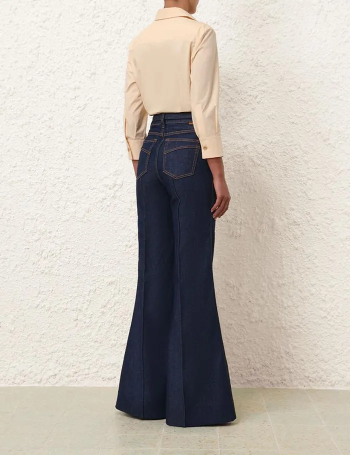 Zimmermann Shorts and Pants Wide Leg Jean Ink 8211 Women