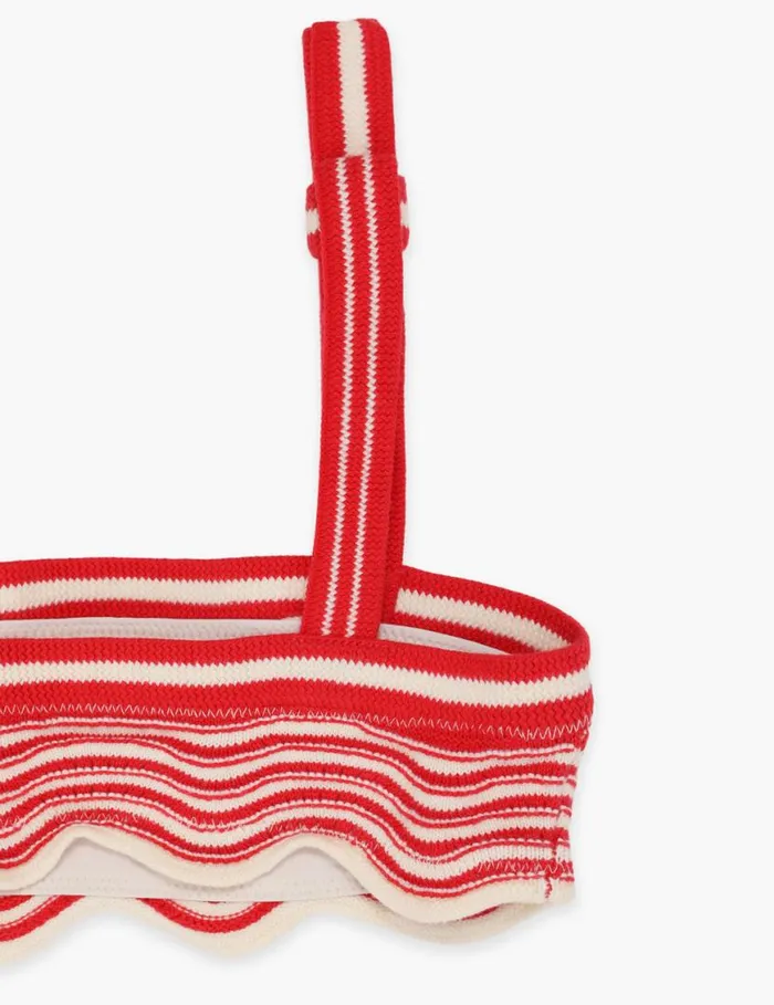 Zimmermann Swimwear Alight Crochet Wave Bikini Red Floral 8211 Kids