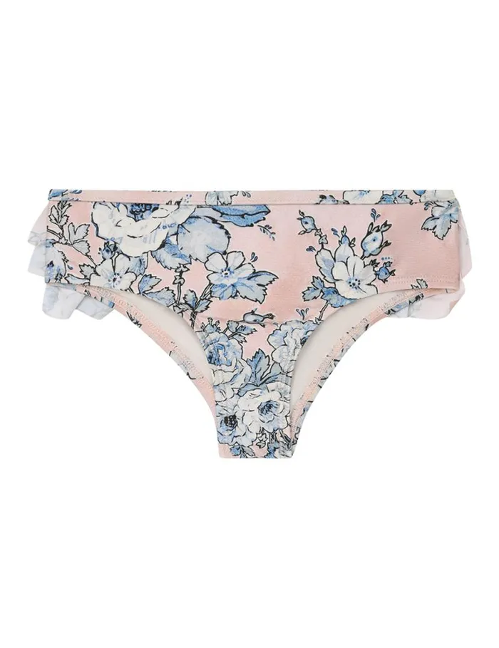 Zimmermann Swimwear Halliday Frill Pant Peachblue Floral 8211 Kids
