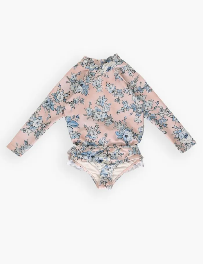 Zimmermann Swimwear Halliday Frill Pant Peachblue Floral 8211 Kids